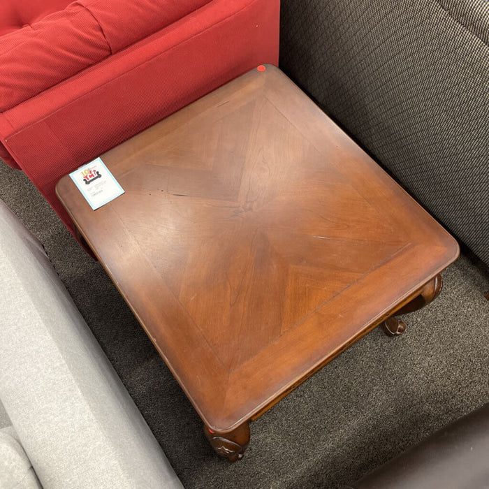Carved wood End Table w/ drawer