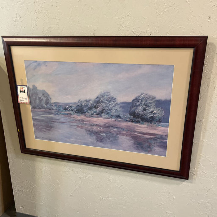 Watercolor Tree Art in Red Frame
