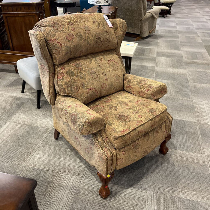 Gold Floral Pushback Recliner