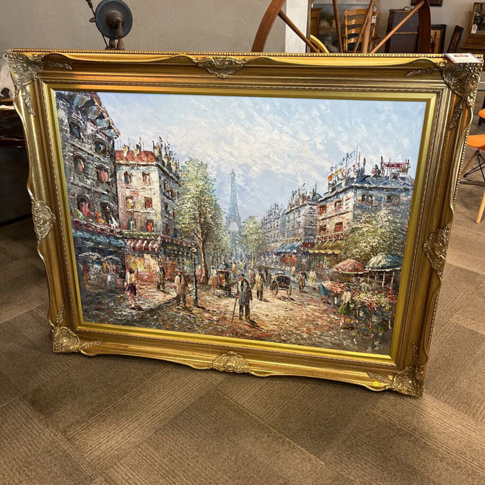 XL Gold Frame Paris Oil Painting