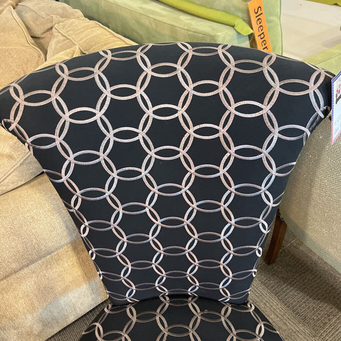 Black Patterned Accent Chair