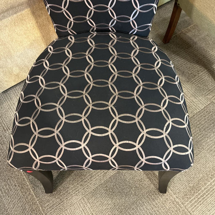 Black Patterned Accent Chair