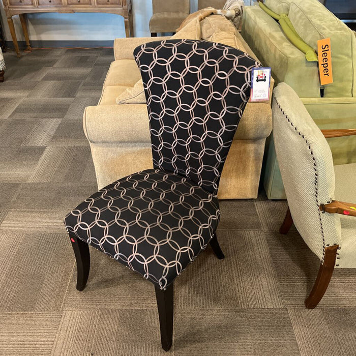 Black Patterned Accent Chair