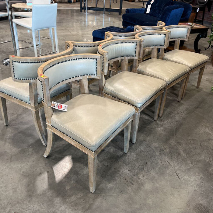 Set of 4 Leather /Wood chairs