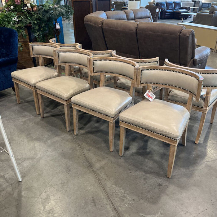 Set of 4 Leather /Wood chairs