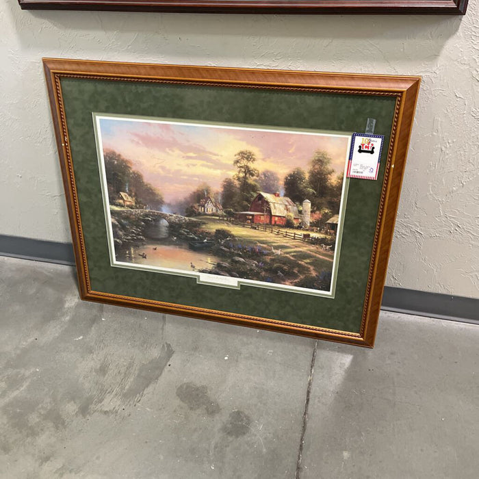 Kinkade "Sunset at Riverbend Farm"