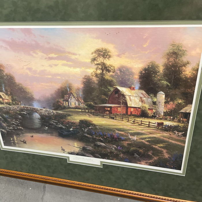 Kinkade "Sunset at Riverbend Farm"