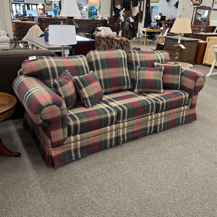 Green Plaid Sleeper Sofa