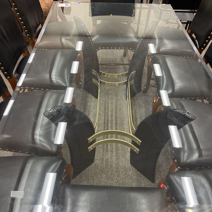 Glass-top Black & Gold Table