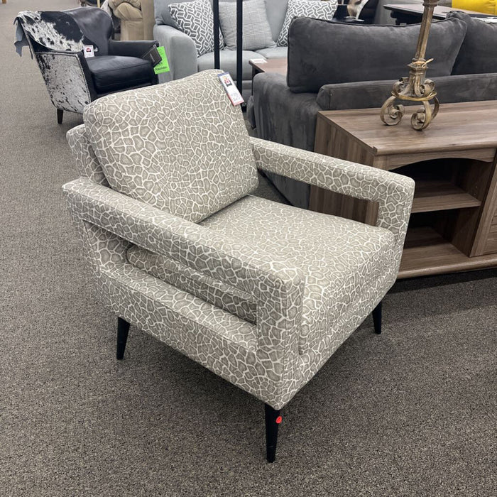 Gray Giraffe Print Accent Chair
