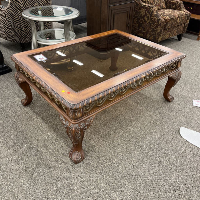 Coffee Table w/ Amber Glass