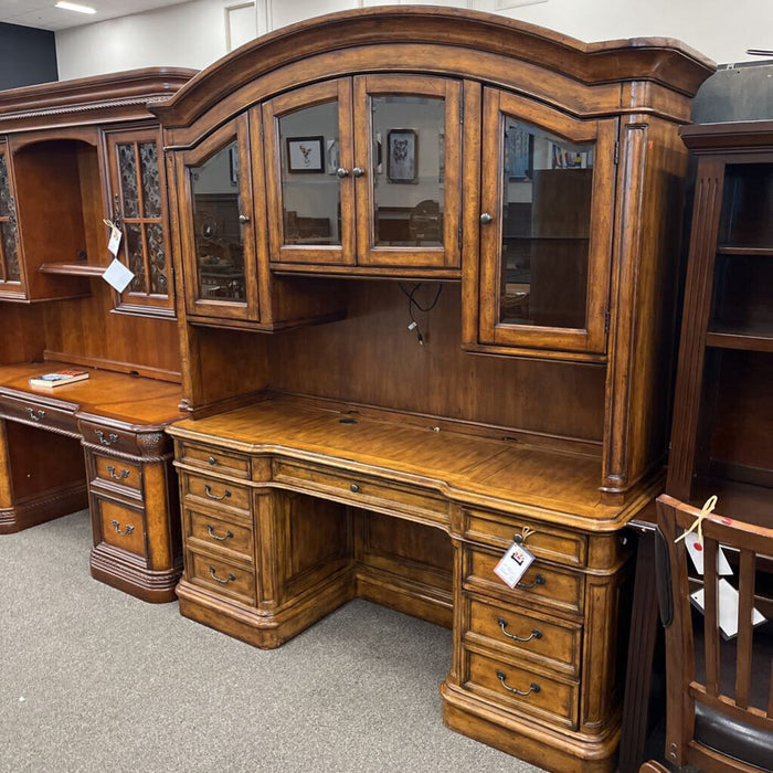 Rustic Oak Desk w/ Hutch