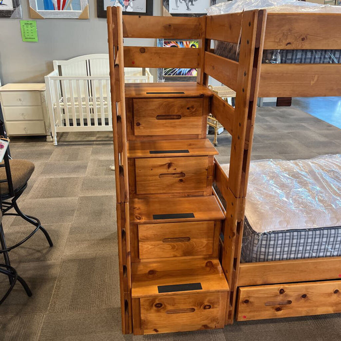 Pine Twin over Twin Bunk w/ Mattresses