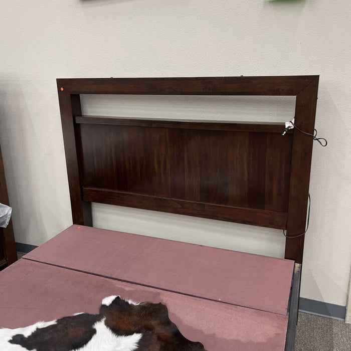 Dark Brown Queen Captains Bed