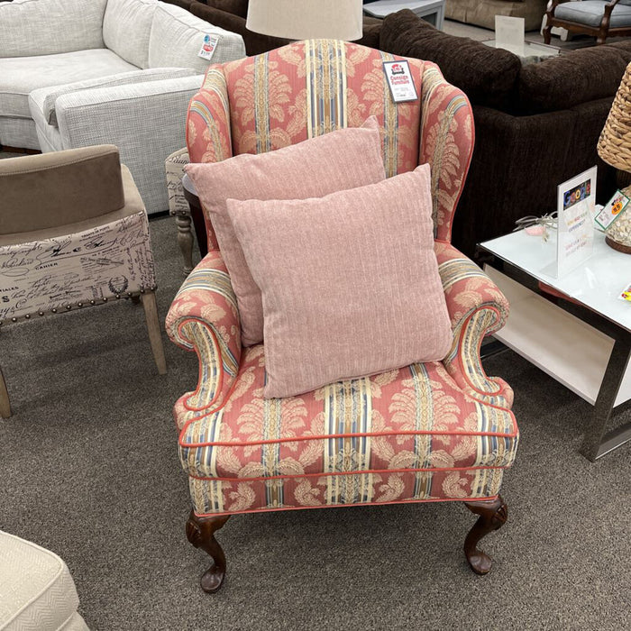 Henredon Pink Wingback Chair