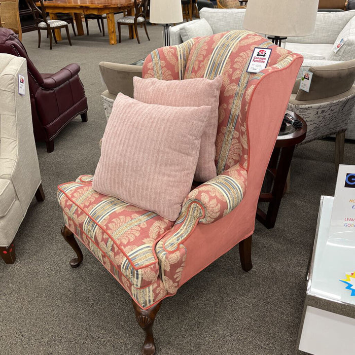 Henredon Pink Wingback Chair