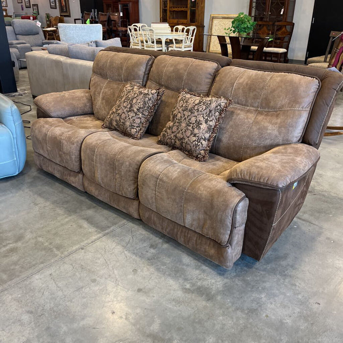 3pc. Brown 2-tone Pwh Rec. Sofa