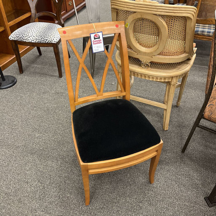 Pair of Black Velvet Cushion Chairs