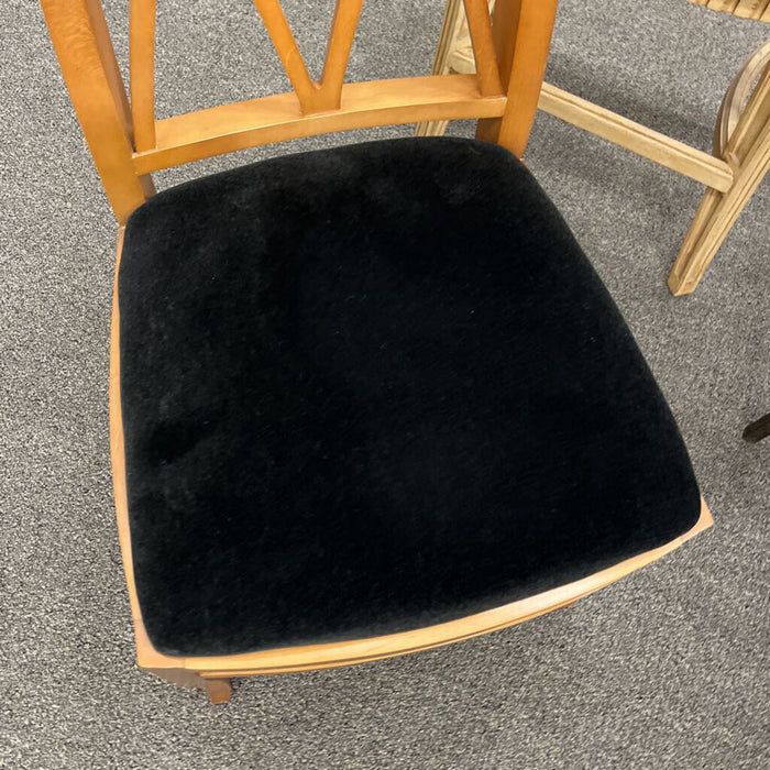Pair of Black Velvet Cushion Chairs