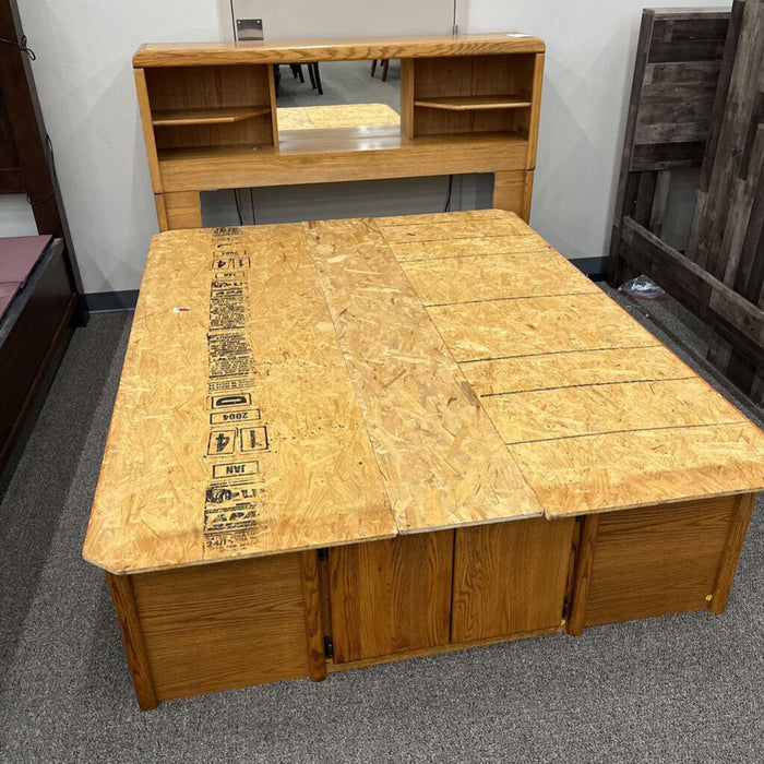 Oak Queen Captains Bed
