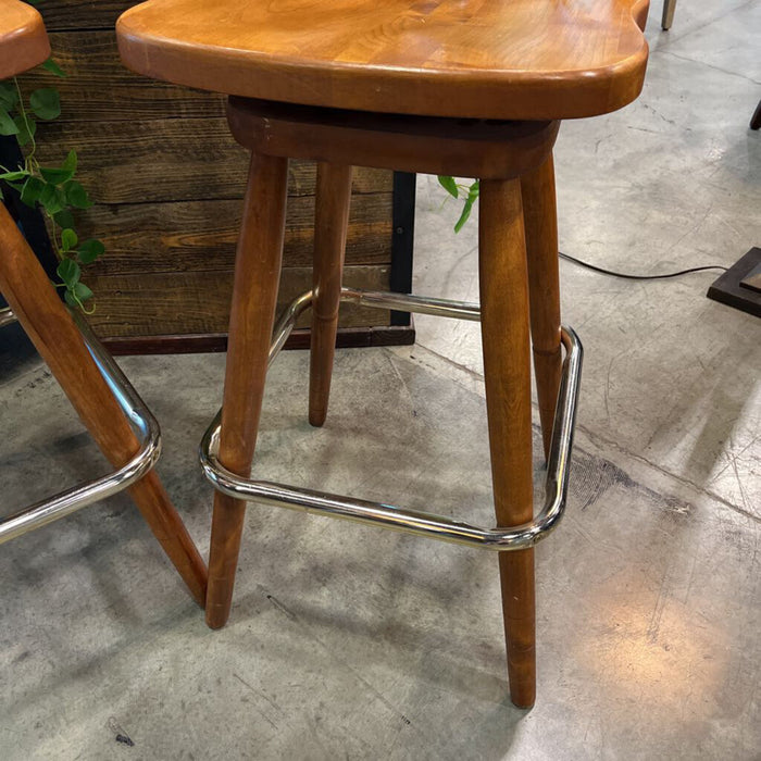 Pair Vintage Maple Stools