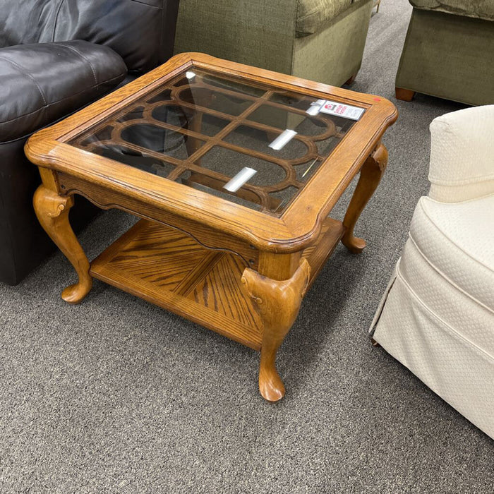 Oak/ Glass Oak Coffee Table