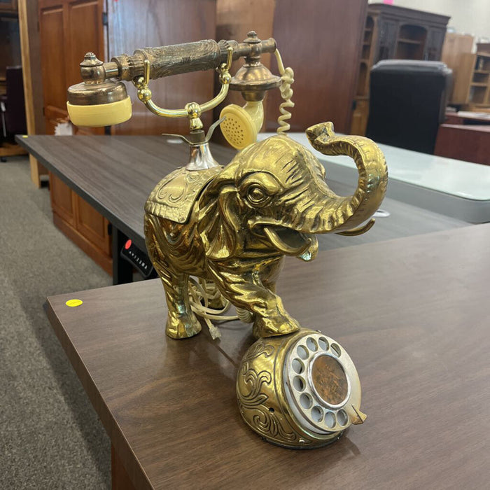 Vintage Brass Elephant Phone