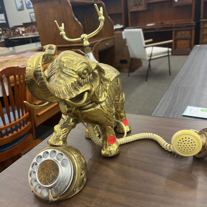Vintage Brass Elephant Phone