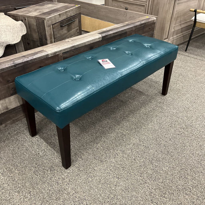 Teal Leather Bench