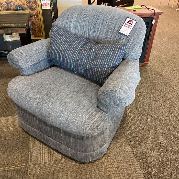 Vintage Blue Fabric Swivel Chair