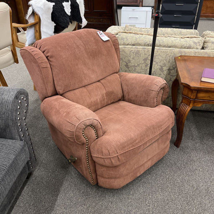Rust Fabric Rocking Recliner
