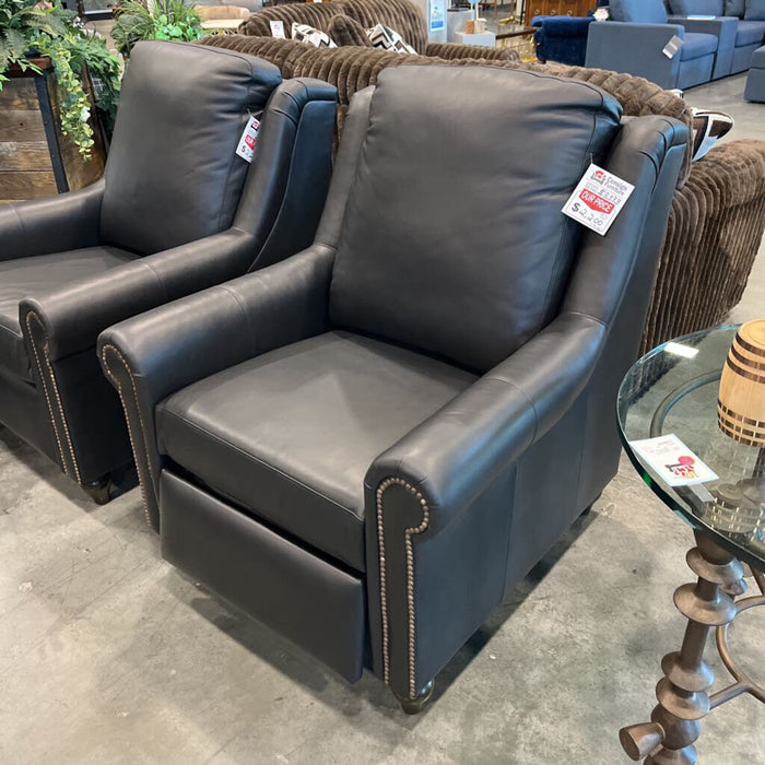 Black Leather Pwr Recliner