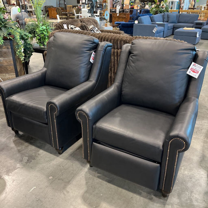 Black Leather Pwr Recliner