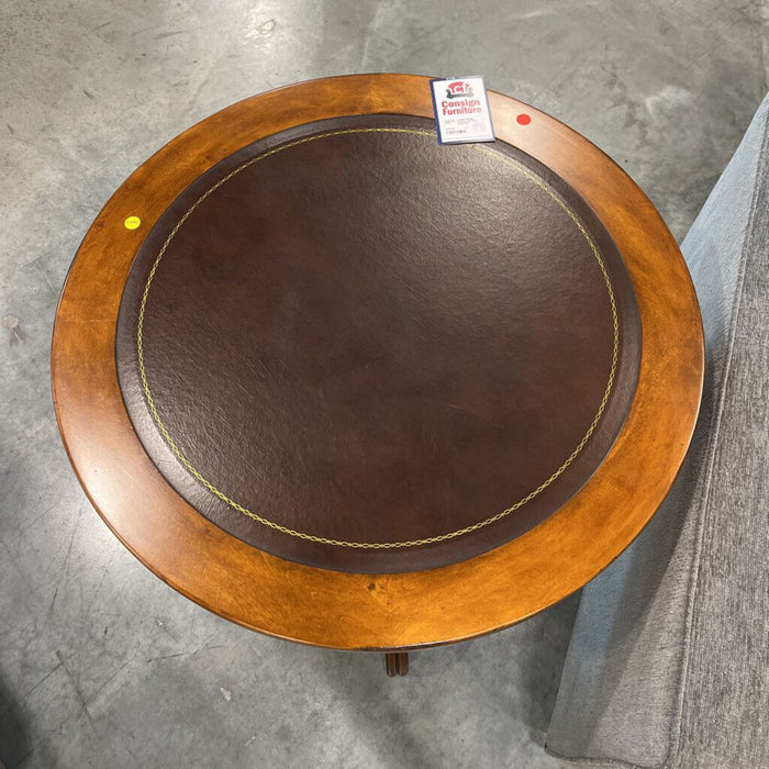 Leather Top End Table