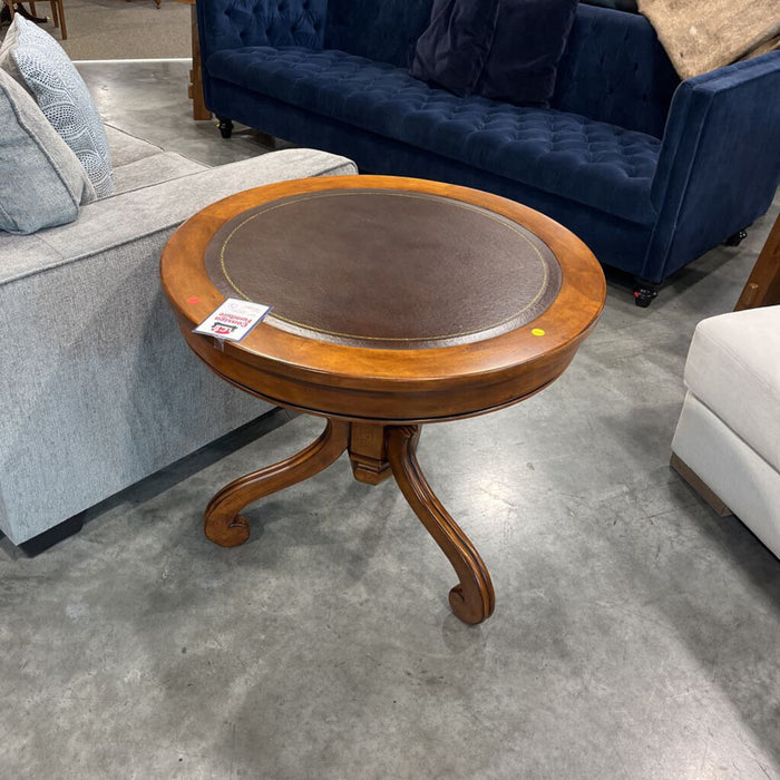 Leather Top End Table