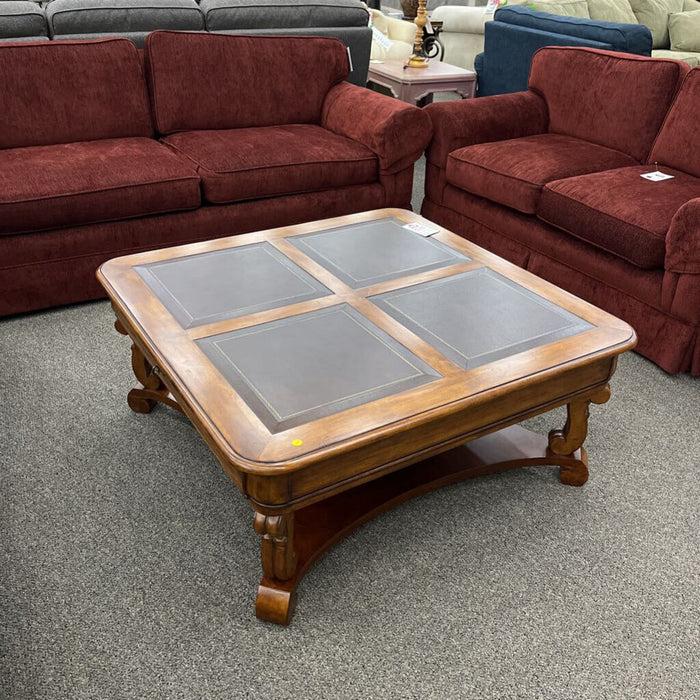 Leather Top Coffee Table
