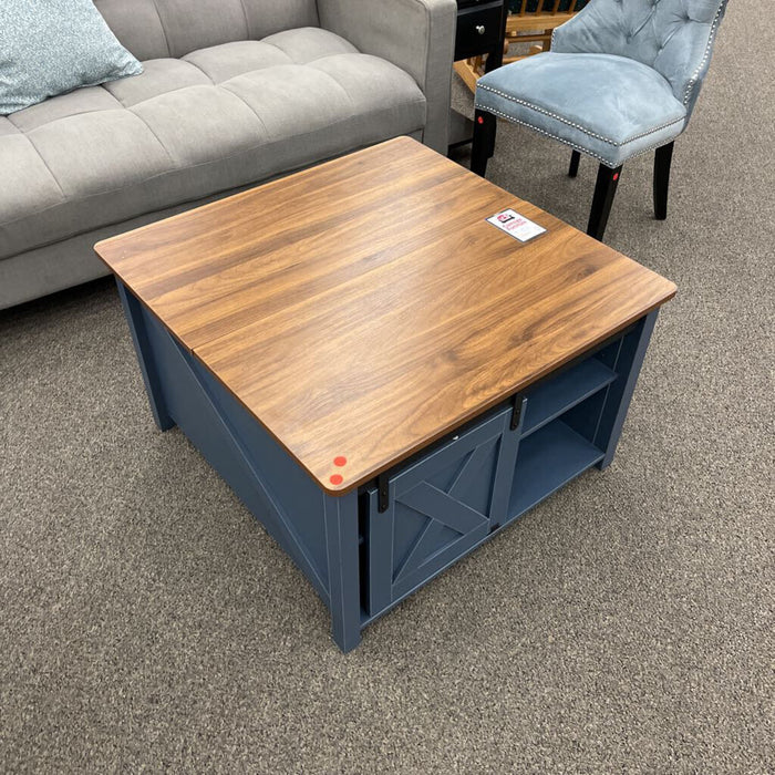 Blue Barn Door Lift-top Coffee Table