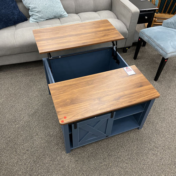 Blue Barn Door Lift-top Coffee Table
