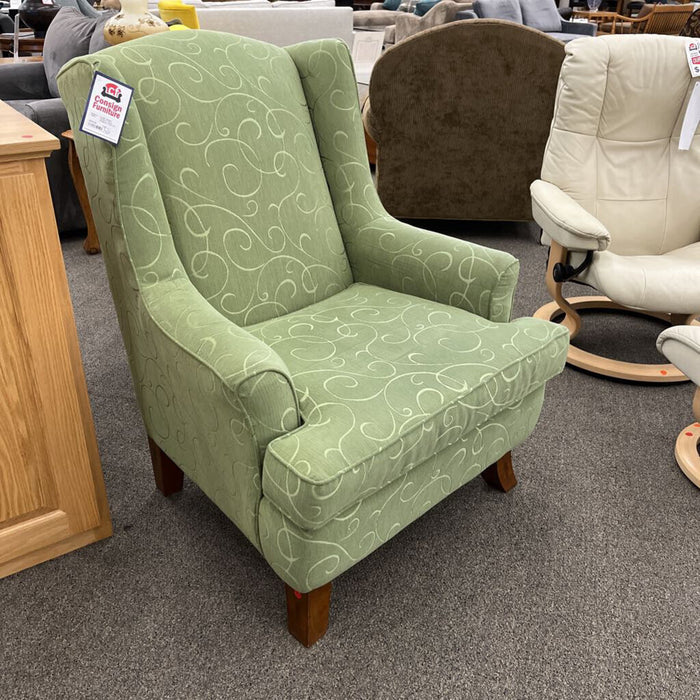 "Andrea" Green Wingback Chair