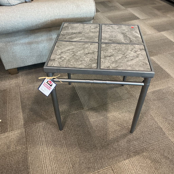 Silver Patio End Table