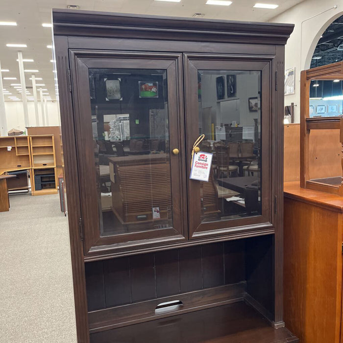 2pc Cherry Filing Cabinet w/ Hutch