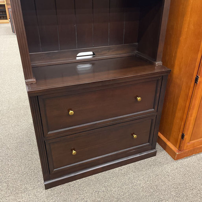 2pc Cherry Filing Cabinet w/ Hutch