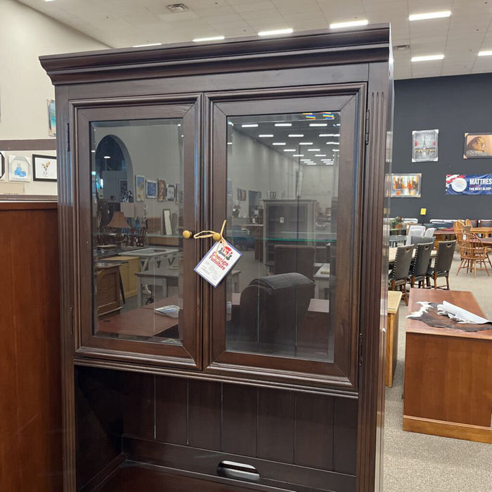 2pc Cherry Filing Cabinet w/ Hutch