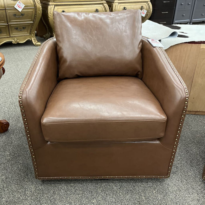 "New" Brown Swivel Bucket Chair