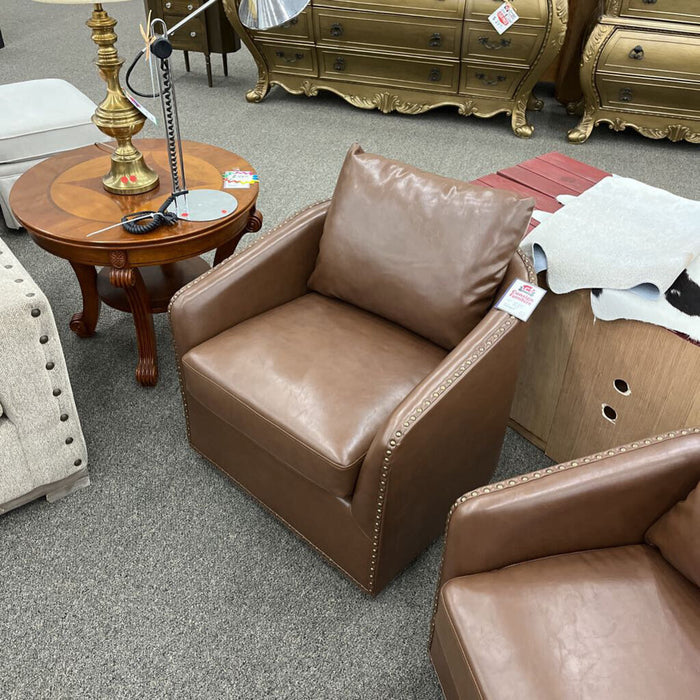 "New" Brown Swivel Bucket Chair