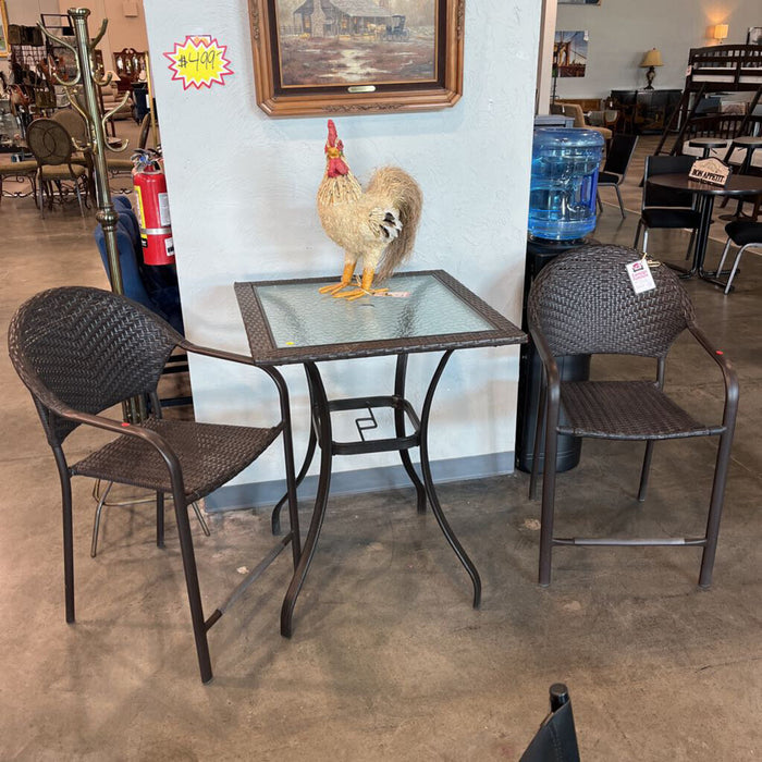 3 Pc. Patio Bistro Table W/ 2 Stools
