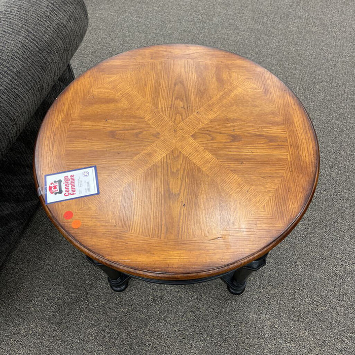 Round Black End Table