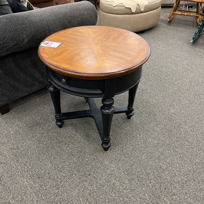 Round Black End Table