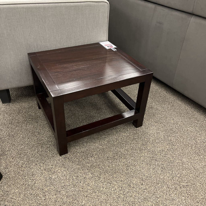 Low Dark Wood End Table