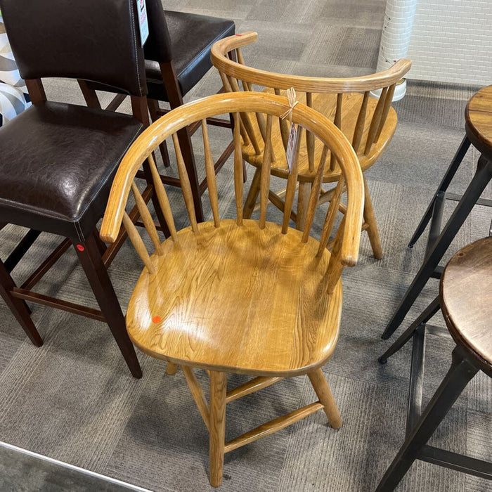 Pair of Oak Swivel Stools